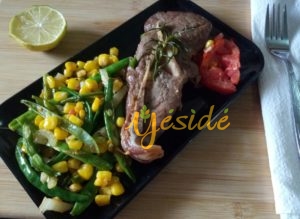 Grilled Pork and sauteed Vegetables