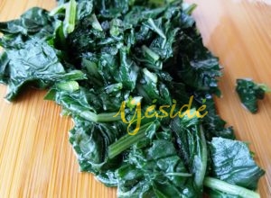 Ebolo leafy vegetable steamed whole and chopped