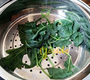 Ebolo leafy vegetable steamed whole in a steamer, best way to cook your leafy vegetables